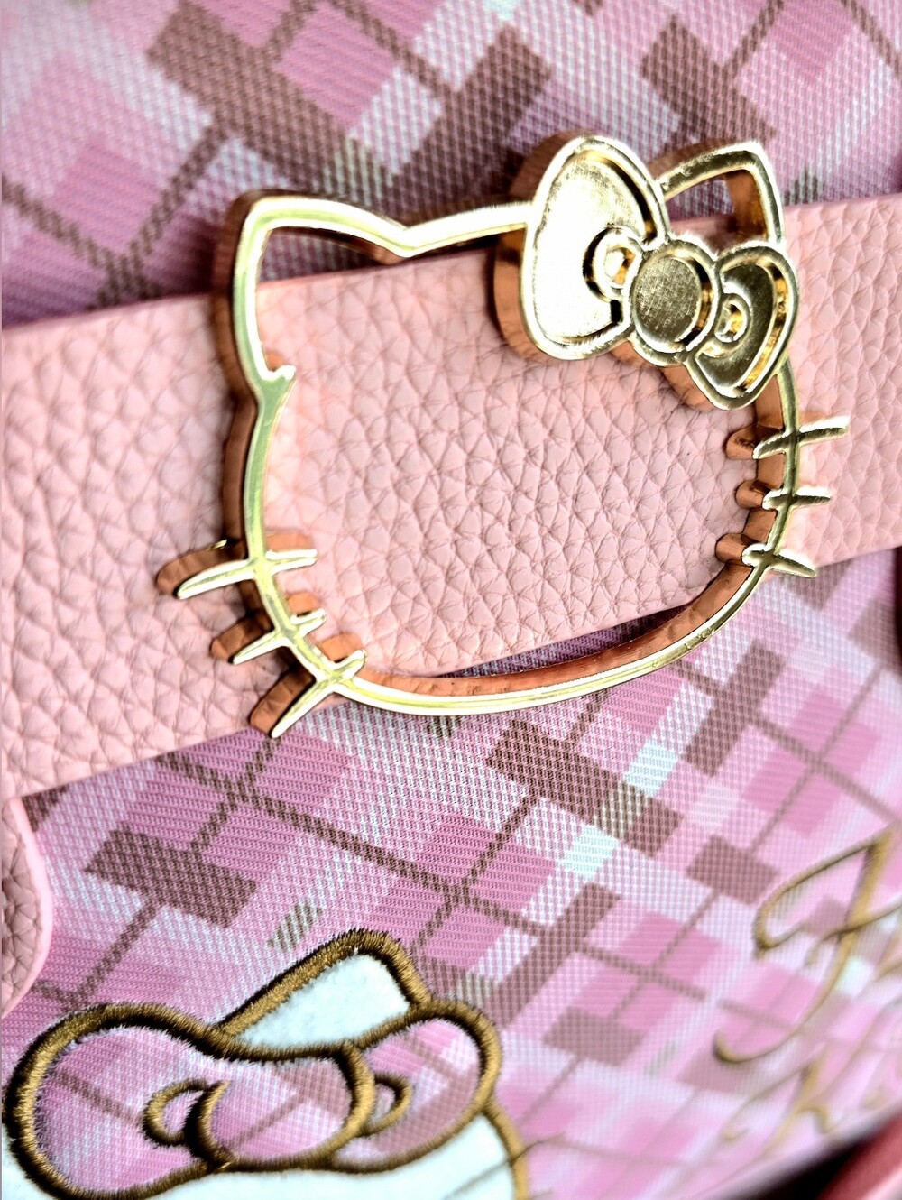 Sanrio Hello Kitty Pink Plaid Satchel / Crossbody NWT - Picture 9 of 12